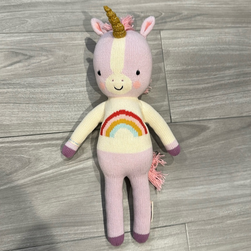 Cuddle and Kind Zoe Unicorn 20” Plush Rainbow Horse Purple Pink Stuffed Animal